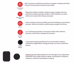 SEEK TOTI pyöreä magneettinen autoteline 3M liimakinnikkeellä