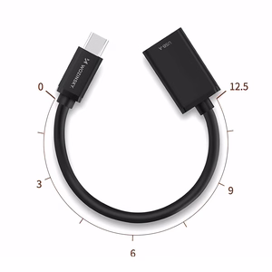 Wozinsky WOTGY1S USB-C 3.0 (uros) - USB-A 3.0 (naaras) OTG Sovitin - musta