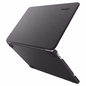 Spigen Urban Fit musta suojakuori vuoden 2026 MacBook Neo 13 -mallille