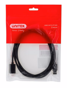 UNITEK Y-C450GBK USB-kaapeli 2 m USB 2.0 USB A musta