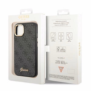 Guess GUHCP14MHG4SHK iPhone 14 Plus 6.7 "musta / musta kova kotelo 4G Vintage Gold Logo