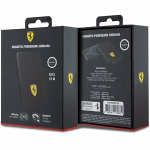 Ferrari Metal Logo MagSafe varavirtalähde 15W 5000mAh - musta