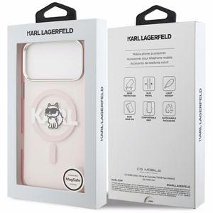 KARL LAGERFELD suojakuori iPhone 17 Pro Max MagSafe-yhteensopiva (KLHMP17XHGCHGKBP, IML Choupette Sketch Logo) pinkki