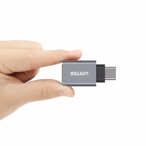 UNITEK Y-A025CGY kaapelin liitäntäsovitin USB Type-C USB Type-A Metallinen