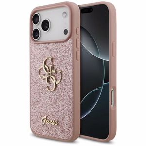Guess Fixed Glitter Big 4G -suojakuori iPhone 18 Pro Max / 17 Pro Max -malleille, vaaleanpunainen
