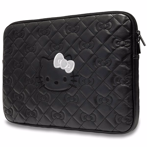 Hello Kitty Zip PU Quilted Bows suojus 14 tuuman kannettavalle - musta