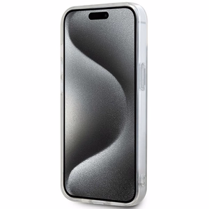 DKNY IML Ruudullinen Mono-kuvio ja Painetut Raidat MagSafe Suojakuori iPhone 15 Plus / 14 Plus:lle - beige