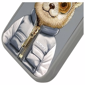 NIMMY Suojakuori COOL&CUTE 2.0 Karhu iPhone 16 Pro:lle harmaa