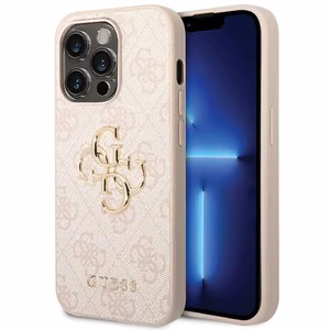 Guess 4G Big Metal Logo kotelo iPhone 15 Pro - vaaleanpunainen
