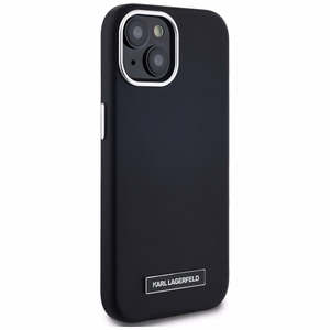 Karl Lagerfeld FW Metal Plate MagSafe Suojakuori iPhone 15:lle - musta