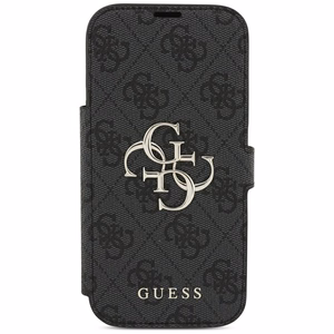 Guess Book 4G Metal Logo -lompakkokotelo iPhone 18 Pro / 17 Pro -malleille, musta