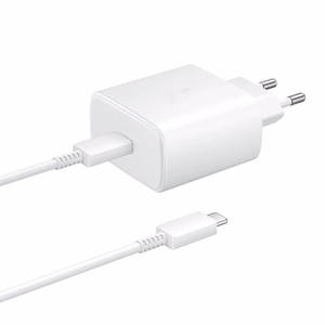 Samsung EP-TA845EWE 45W Seinälaturi ja USB-C Kaapeli Samsung EP-DW767JWE 45W 1.8m (OOB Bulk - vaihtoehtoinen pakkaus) - Valkoinen