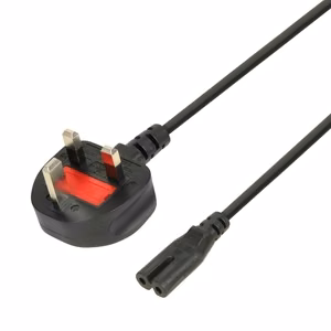 iBOX Euro 2-nastainen virtajohto Audio-RTV VDE 1,8 m, UK-pistoke