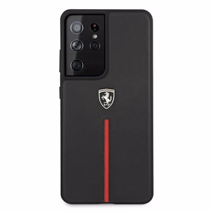 Ferrari FEOSIHCS21LBK S21 Ultra G998 musta/musta hardcase Off Track Leather Nylon Stripe