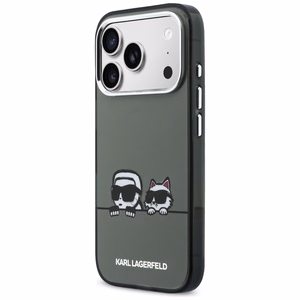 Karl Lagerfeld IML Karl & Choupette Peekaboo Logo MagSafe Suojakuori iPhone 17 Prolle - Musta