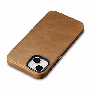 iCarer Öljyvaha Premium Nahkakotelo iPhone 14 Plus Magneettinen nahkakotelo MagSafe ruskea (WMI14220703-TN)