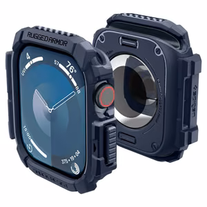 Spigen Rugged Armor Suojakuori Apple Watch 10 46mm -kellolle - laivastonsininen