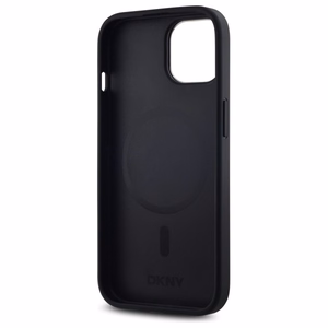 DKNY Plain Logo MagSafe iPhone 14:lle Suojakuori - Musta