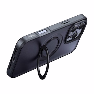 McDodo PC-4933 MagSafe kotelo iPhone 16 Pro Max jalustalla (musta)