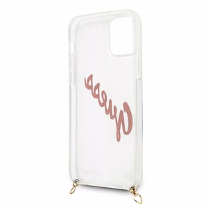Guess GUHCP12SCRTVSPI iPhone 12 mini 5.4" vaaleanpunainen/vaaleanpunainen kovakotelo Script Vintage