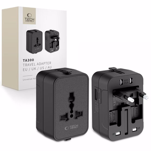 TECH-PROTECT TA300 matka-adapteri EU / UK / US / AU musta