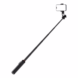 Selfiekeppi WC1Y2S 1.3m alumiiniseoksinen teleskooppijalusta puhelinpidikkeellä - musta