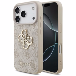 GUESS GUE005597 (4G PU Big Logo) suojakuori laitteelle iPhone 18 Pro / 17 Pro, väri: vaaleanpunainen