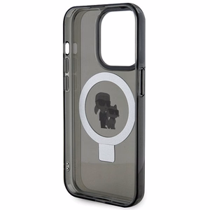 Karl Lagerfeld KLHMP15XHMRSKCK iPhone 15 Pro Max 6.7 musta/musta kovakuori Ring Stand Karl&Choupette MagSafe