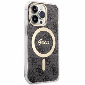 Guess GUHMP13LH4STK iPhone 13 Pro / 13 6.1" musta/musta hardcase 4G MagSafe