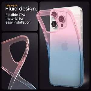 Spigen Liquid Crystal iPhone 15 Pro Suojakuori - Vaaleanpunainen/Sininen