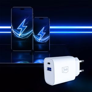 3mk FlowPower 25W 1A1C PD QC4+ seinälaturi - valkoinen