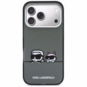 Karl Lagerfeld IML Karl & Choupette Peekaboo Logo MagSafe Suojakuori iPhone 17 Prolle - Musta