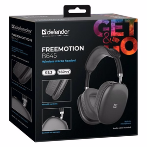 KUULOKKEET DEFENDER BLUETOOTH FREEMOTION B645 MUSTA