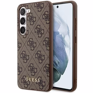 Guess GUHCS23SG4GFBR S23 S911 ruskea/ruskea kovakuori 4G Metal Gold Logo