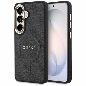 Guess suojakuori 4G Embossed Ring MagSafe Samsung Galaxy S26 Plus:lle musta