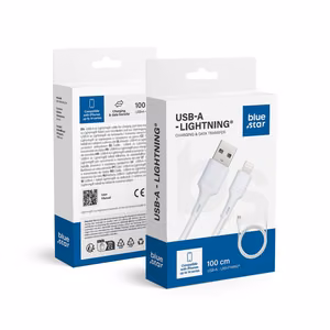 USB A to Lightning cable Blue Star 2.4A 1 m DC-001AL2.4 white