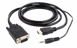 Gembird A-HDMI-VGA-03-6 videokaapeliadapteri 1.8 m HDMI Type A (Standard) VGA (D-Sub) + 3.5mm musta