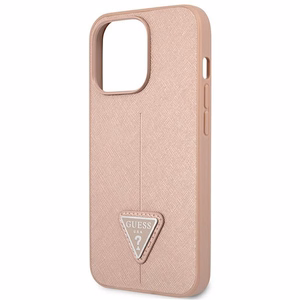 Guess tapauksessa iPhone 14 Pro Max 6,7" GUHCP14XPSATLP vaaleanpunainen HC Saffiano PU kolmio