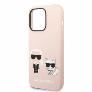 Karl Lagerfeld KLHMP14LSSKCI iPhone 14 Pro 6.1 kovakuori vaalea vaaleanpunainen / vaalea vaaleanpunainen Silicone Karl & Choupette Magsafe