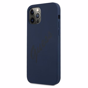 Guess GUHCP12LLSVSBL iPhone 12 Pro Max 6.7" sininen/sininen kovakotelo Script Vintage