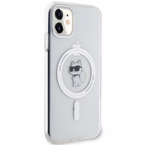 Karl Lagerfeld IML Choupette MagSafe suojakuori iPhone 11 / Xr:lle - läpinäkyvä