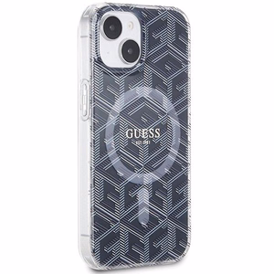 Guess IML GCube MagSafe Suojakuori iPhone 15 Plus:lle - musta