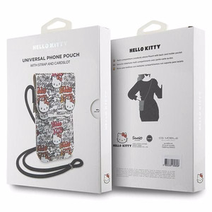 Hello Kitty Leather Tags Graffiti olkalaukku – beige