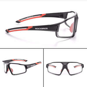 Rockbros SP216BK fotokromaattiset UV400-pyöräilylasit - musta ja punainen