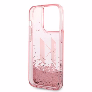 Karl Lagerfeld KLHCP14LLBKLCP iPhone 14 Pro 6.1 vaaleanpunainen / vaaleanpunainen kovakuori Liquid Glitter Big KL
