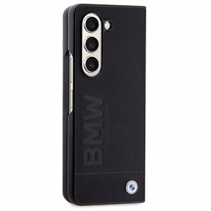 BMW Signature Logo Imprint Suojakuori Samsung Galaxy Z Fold 5:lle - musta