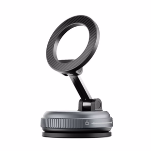 Forcell F-Grip Magic Mag magneettinen autoteline puhelimelle imukupilla, MagSafe-yhteensopiva – musta