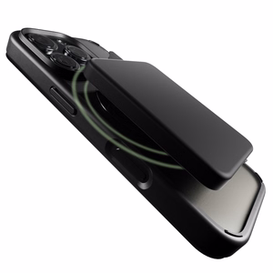 Puro Book Mag MagSafe Nahkainen Suojakuori läpällä ja korttilokerolla iPhone 16 Pro Maxille - musta