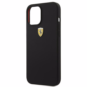 Ferrari FESSIHCP12LBK iPhone 12 Pro Max 6.7" musta/musta kovakotelo On Track Silikoni