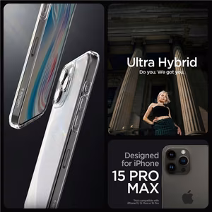 Spigen Ultra Hybrid Suojakuori iPhone 15 Pro Max:lle - Kirkas Matta